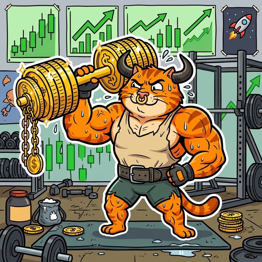 CatBull lifting coins
